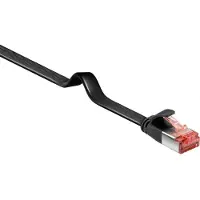 Goobay Câble patch plat CAT 6, U/FTP, noir, 20 m - conducteur en cuivre (CU)