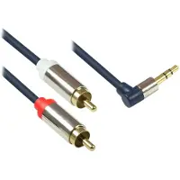 GOOD CONNECTIONS Câble de connexion audio de haute qualité 3,5 mm, prise jack sortante vers 2 prises RCA (1 m)
