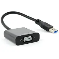 Cablexpert Adaptateur USB 3.0 vers VGA - Full HD 60Hz - Ne fonctionne pas avec USB 2.0 - 0,20 mètre - Noir
