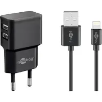 Wentronic 44995 Cordon de charge avec adaptateur noir