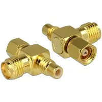 DeLOCK Adaptateur SMC femelle/mâle vers SMA femelle, pièce en T, 50 ohms