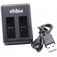 VHBW Chargeur USB double compatible avec Cameron Sino CS-GDB501MX caméra caméscope action-cam + témoin de charge