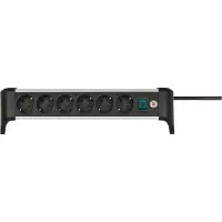 Brennenstuhl 1391040600 Alu-Office-Line 6-fach Steckdosenleiste mit Schalter 3,0 m schwarz