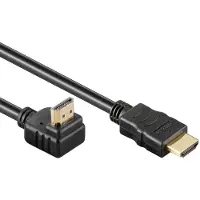 Goobay 61296 Câble standard HDMI 90° haute vitesse avec Ethernet, 2 m, noir - 4K/60Hz