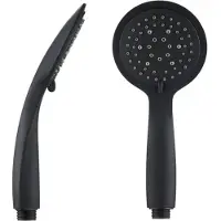 Rousseau Rosette de Douche Rousseau Hebe Noir Mat ABS - Douche à 5 Positions Réglables