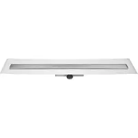 Easy drain Compact 30 FF zero caniveau de douche plaque simple avec sortie latérale 6x70cm inox edcomffz700-30