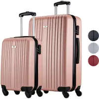 Slazenger Case Set 2 Piece - Hand Luggage Trolley 26L et Spacious Luggage Case 71L - Pink