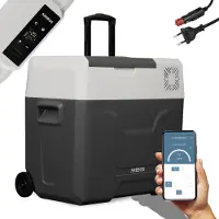 Arebos Compressor Coolbox - Coolbox Electric 12V 230 Volt - Coolbox Auto - 47L - Contrôle de la température par APP ou écran tactile LCD - avec roues