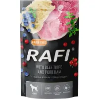 Dolina Noteci Rafi Beef Tripe&amp;Pork Ham - Nourriture humide avec gésier de bœuf et jambon de porc pour chiens adultes - 10x500 g