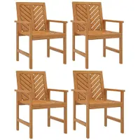 vidaXL Chaises de jardin 4 pcs. Bois massif acacia