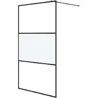 vidaXL Paroi de douche pour passage piétonnier noir 115x195 cm semi-mat ESG