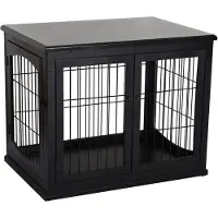 PawHut Home Hondenkooi 2 Deurs Pet Kooi MDF Metaal Zwart