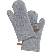 Wenko Gant de cuisine Ada Stripes Gris, 2 pièces, Gant + mitaine de cuisine, Gris