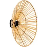 QAZQA Applique murale orientale noire avec bambou naturel - Pua