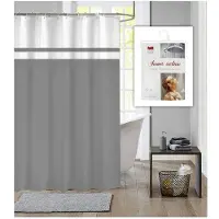 Dutch House Einfarbiger grauer Duschvorhang 180x200 DH