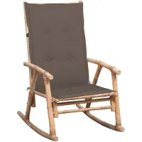 vidaXL Chaise à bascule avec coussin en bambou