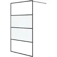 vidaXL Paroi de douche pour passage piétonnier noir 115x195 cm semi-mat ESG