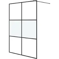vidaXL Cabine de douche à l'italienne 140x195 cm verre ESG semi-mat noir