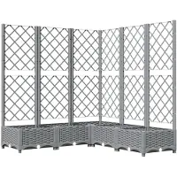 vidaXL Jardinière avec treillis Gris clair 120x120x121,5 cm PP