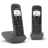 Gigaset Téléphone Sans Fil Double As490 Duo Mains Libres Noir