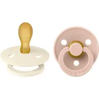 BIBS Colour Size 2: Symmetrical 6+ months tétine Ivory / Blush 2 pcs