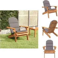 vidaXL Chaise de jardin Adirondack avec coussin en bois massif d'acacia