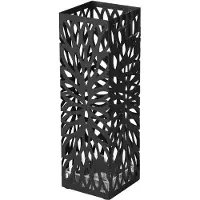 Songmics Porte-parapluies moderne en métal avec plateau et crochets, 15,5x15,5x49cm, noir