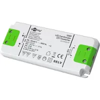 Goobay 65583 Transformateur LED à courant constant 700 mA, 12 W, extra-plat, blanc-vert - pour LED à courant constant 700 mA jusqu'à 12 W de charge totale dans la plage de tension 10-17 V (DC)