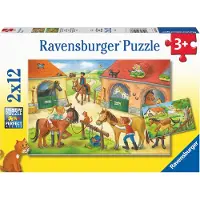 Ravensburger Puzzle enfant Vakantie op de manege - 2 x 12 pièces - Animaux