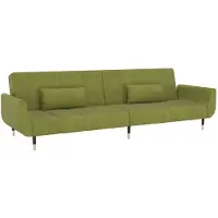 vidaXL Canapé-lit à 2 places avec deux oreillers Vert clair Velours