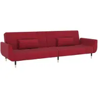vidaXL Canapé-lit à 2 places et deux oreillers Rouge bordeaux Velours