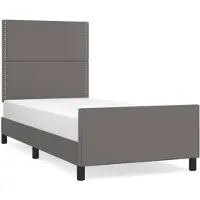 vidaXL Sommier avec tête de lit Gris 100x200 cm Similicuir