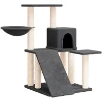 vidaXL Arbre à chat avec colonnes à griffer en sisal gris foncé 82 cm