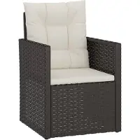 vidaXL Fauteuil de jardin avec coussin noir Poly rotin