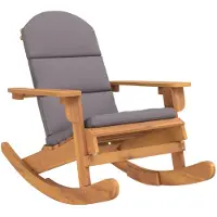 vidaXL Chaise à bascule Adirondack avec coussin en bois massif d'acacia
