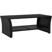 vidaXL Table basse noire 100x50x40 cm Poly rotin