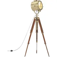 vidaXL Lampadaire tripode en bois massif de manguier 165 cm