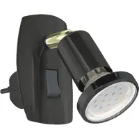 Eglo Lampe murale à prise Parrini Switch - Noir/Laiton