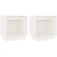 vidaXL Tables de chevet 2 pcs Blanc 40x30x40 cm Bois de pin solide