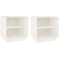 vidaXL Tables de chevet 2 pcs Blanc 40x34x40 cm Bois de pin solide
