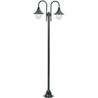 vidaXL Pale Lighting Garden E27 220 cm Aluminium dunkelgrün 2-teilig