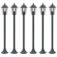 vidaXL Borne d'éclairage de jardin 6 pcs. E27 110 cm aluminium vert foncé