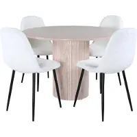 Ebuy24 bianca ensemble pour salle à manger table whitewash et 4 Polar chaises blanc.