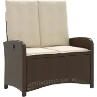 vidaXL Banc de jardin Réglable avec coussins Marron Poly Rattan
