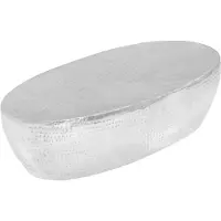 vidaXL Table basse argent martelé 100 x 50 x 28 cm aluminium