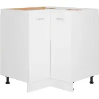 vidaXL Armoire basse d'angle Lyon Blanc 75,5x75,5x81,5 cm Matériau du bois