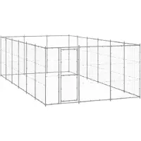 vidaXL Chenil extérieur Acier galvanisé 21,78 m²
