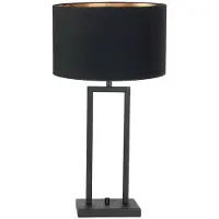Steinhauer - lampe de table - Stang - noir - métal tissu - Ø 30cm - E27 - 7194ZW