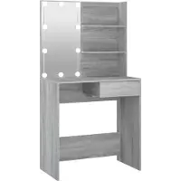 vidaXL Coiffeuse avec LED Gris Sonoma 74,5x40x141 cm