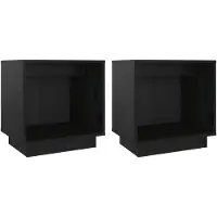 vidaXL Tables de chevet 2 pcs Noir 40x30x40 cm Bois de pin solide
